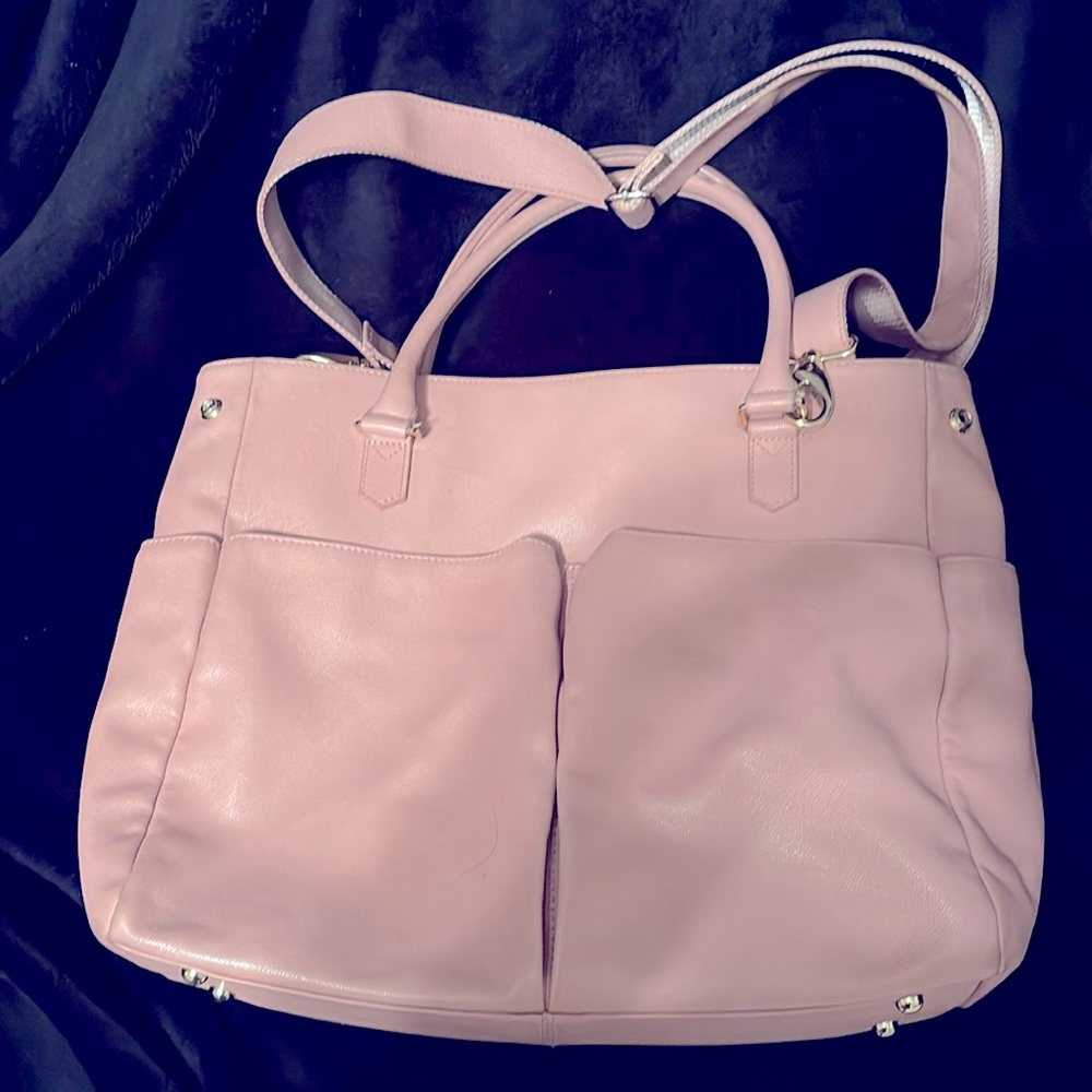 Beautiful Levenger Pink Leather Tote 14x12